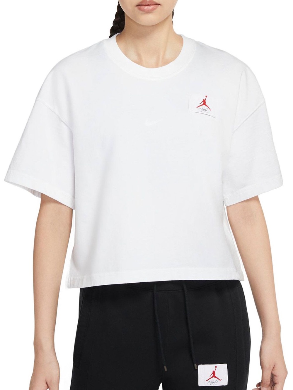 Jordan, white boxy oversized 100% cotton tee